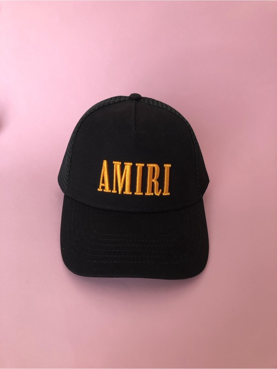 AMIRI Accessories - AMIRI Orange Embroidered Logo Baseball Cap Men's Trucker Sun Hat
